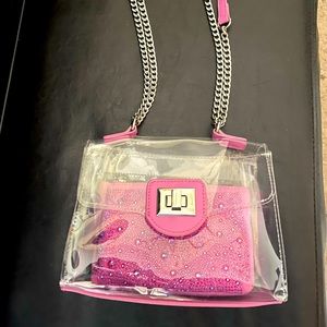 Steve Madden clear crossbody handbag.